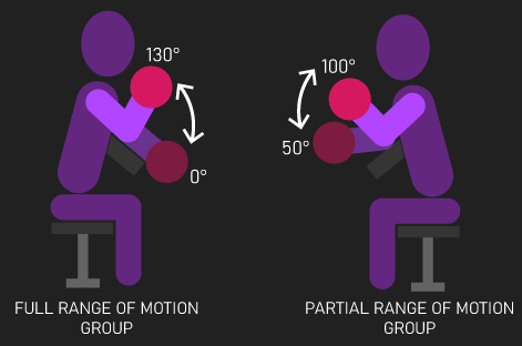 full range of motion and partial curls